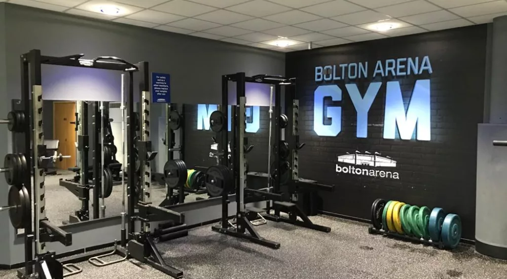 free weights area at Bolton Arena