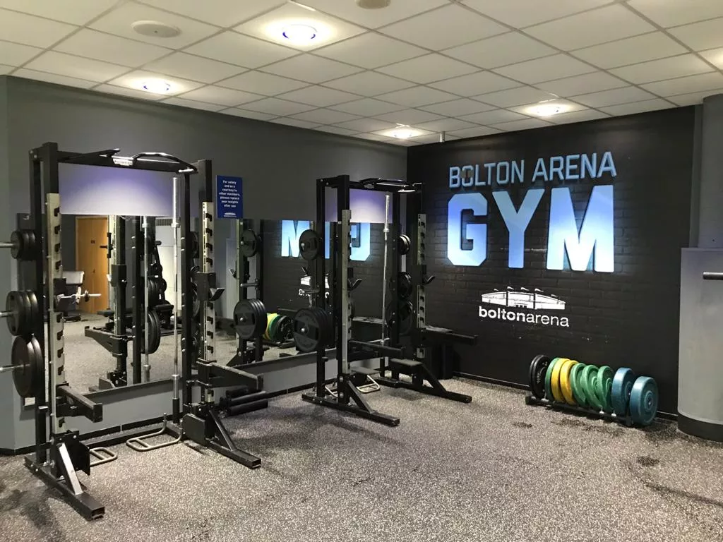free weights area at Bolton Arena