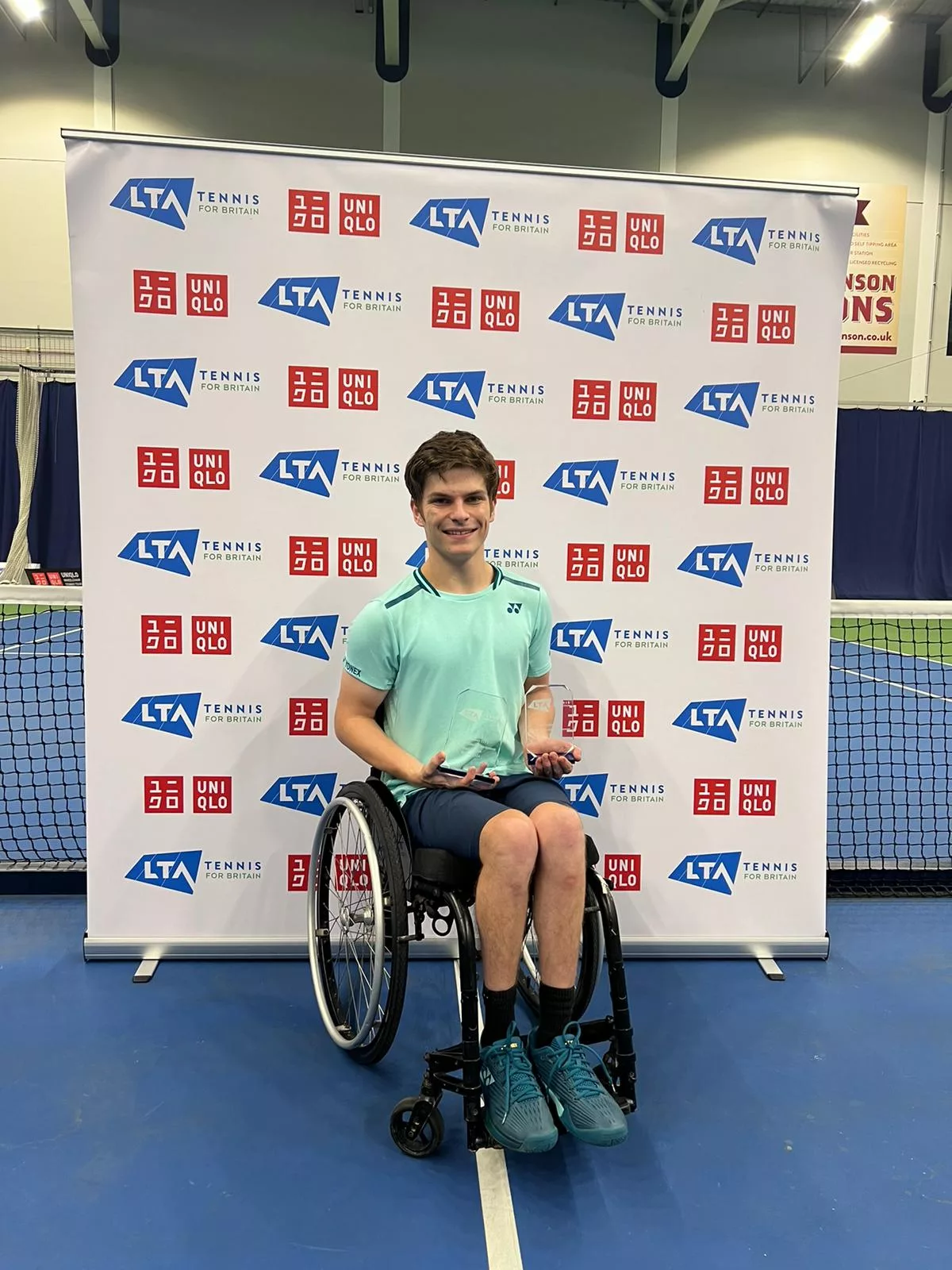 GREG SLADE SECURES BRITISH TITLE DOUBLES AT BOLTON INDOOR WHEELCHAIR TOURNAMENT 1 Greg Slade Bolton Indoor ITF 3 Quad Singles Champion